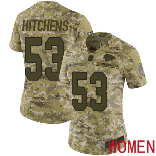 Women Kansas City Chiefs #53 Hitchens Anthony Limited Camo 2018 Salute to Service Nike NFL Jersey->nfl t-shirts->Sports Accessory